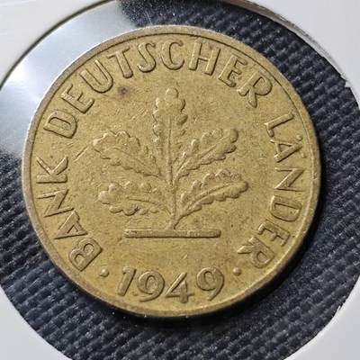 KK钱币收藏小铺 第380期  2月预留时间 周末发货 -  西德10芬尼 1949银行版