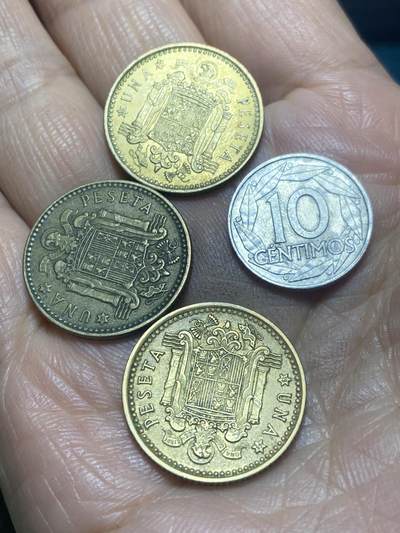 2025年第一百三十七场(总第一百六十三场）外国好品散币场(免佣金) - 西班牙🇪🇸4枚：1963年66年1比塞塔，1959年10分(弗朗哥执政时期)
