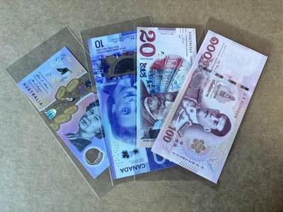 【Blue Auction】世界纸币精拍第763期——18级TOP拍卖/信誉/品质/专业/高效💫 - 【一组4张】加拿大、澳大利亚、泰国、格鲁吉亚纸币一组 全新UNC