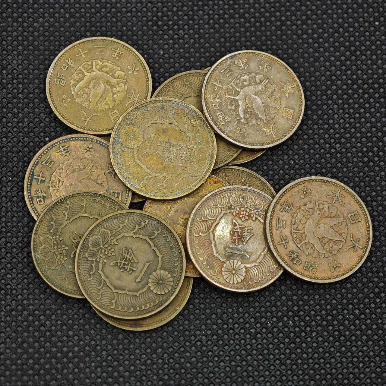 【淘币小摊】实时拍第八百三十一拍   散币场   满百包邮可预留二周 每周一统一发货    日本飞鸦一钱铜币14枚