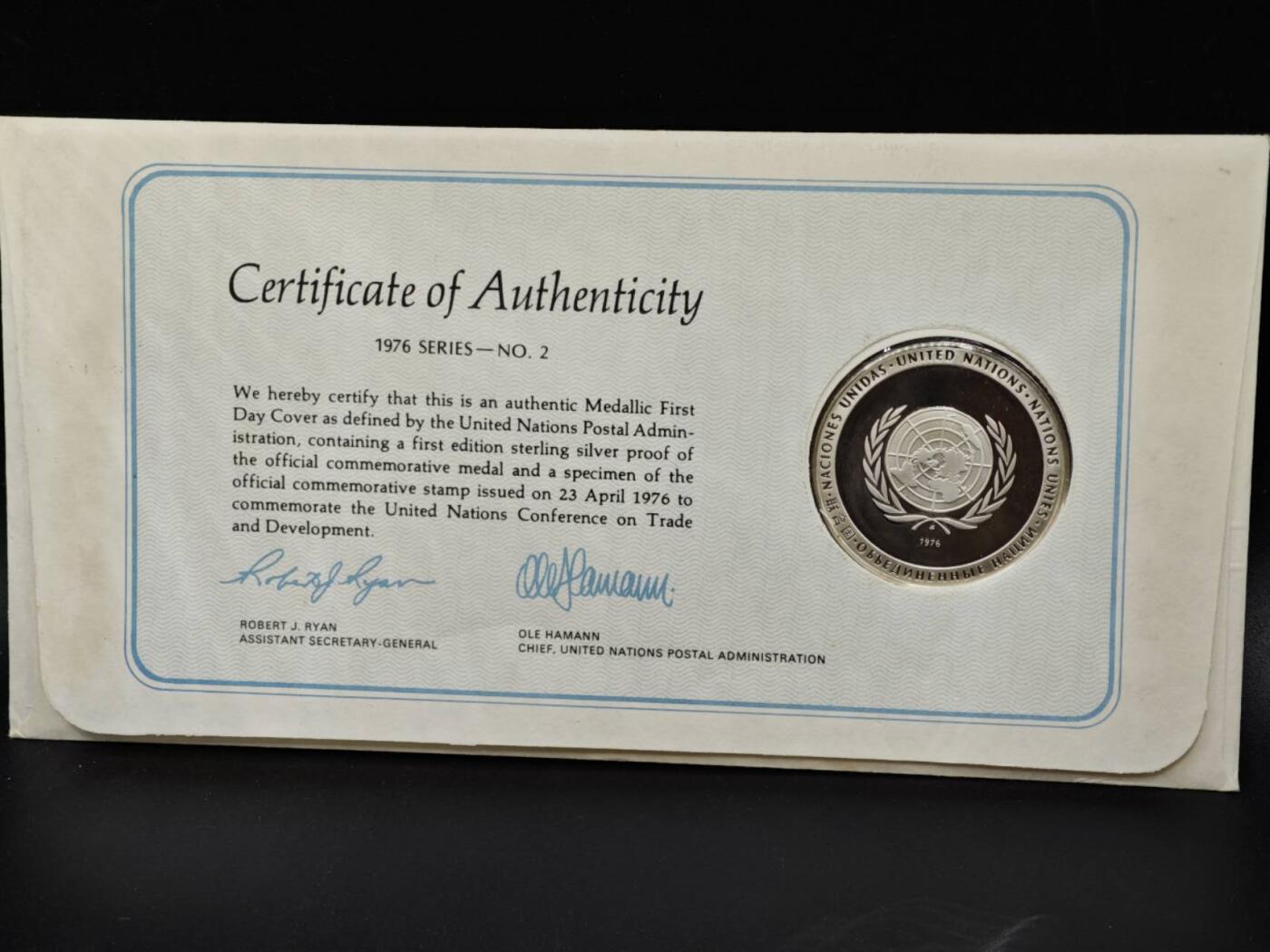 【淘币小摊】实时拍第八百三十拍   银币套币场   满百包邮可预留二周 每周一统一发货   联合国精制银章重20克925银银价260