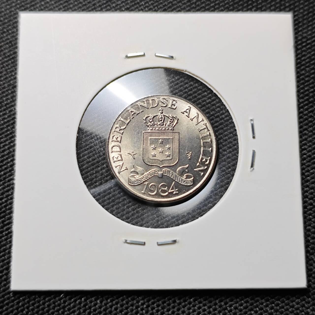 KK钱币收藏小铺 第380期  2月预留时间 周末发货  1984荷属安地列斯25分 好品