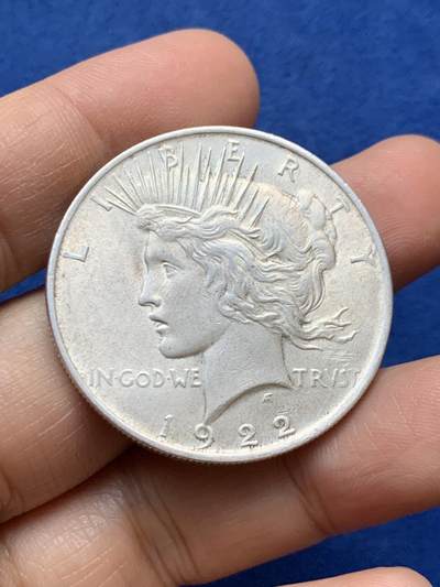 《竞宝斋》第448场 周日，周一，2场连拍 （全场包邮） - 美国1922年和平1美元大银币