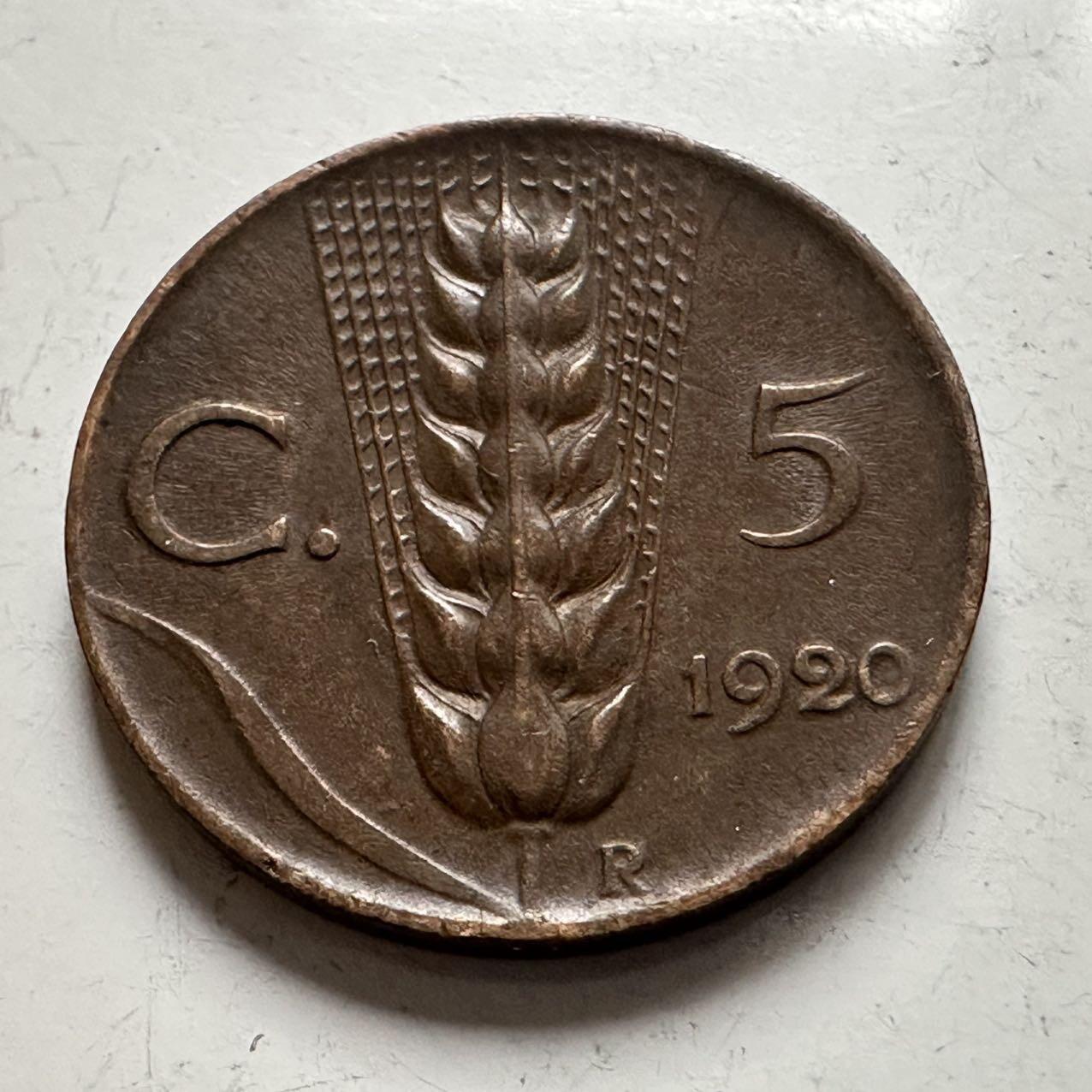 🌹外币初藏🌹🐯2025年第141场  每周二四六晚8️⃣点 接代拍 意大利1920年五分