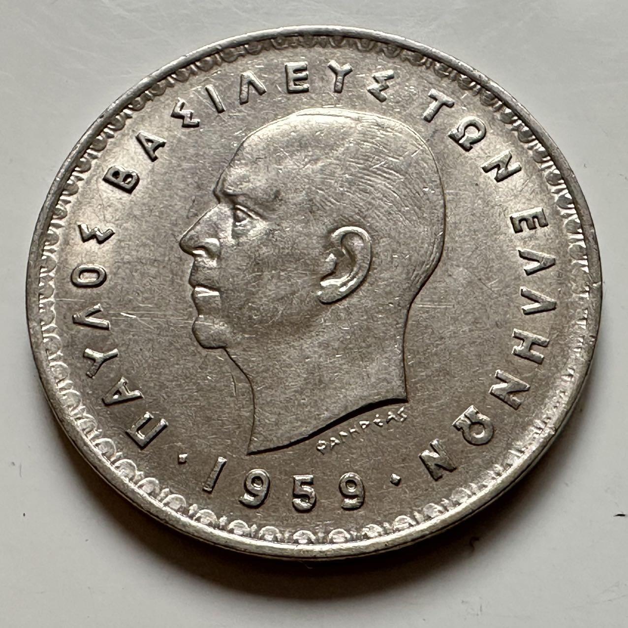 🌹外币初藏🌹🐯2025年第141场  每周二四六晚8️⃣点 接代拍 希腊1959年10德拉克马