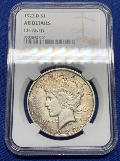 《竞宝斋》第448场 周日，周一，2场连拍 （全场包邮） - NGC AUD 美国1922年和平女神1美元大银币 包浆很好，没分可惜