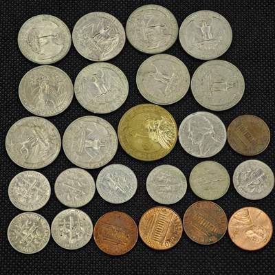 【淘币小摊】实时拍第八百三十一拍   散币场   满百包邮可预留二周 每周一统一发货   -  美国美分25枚