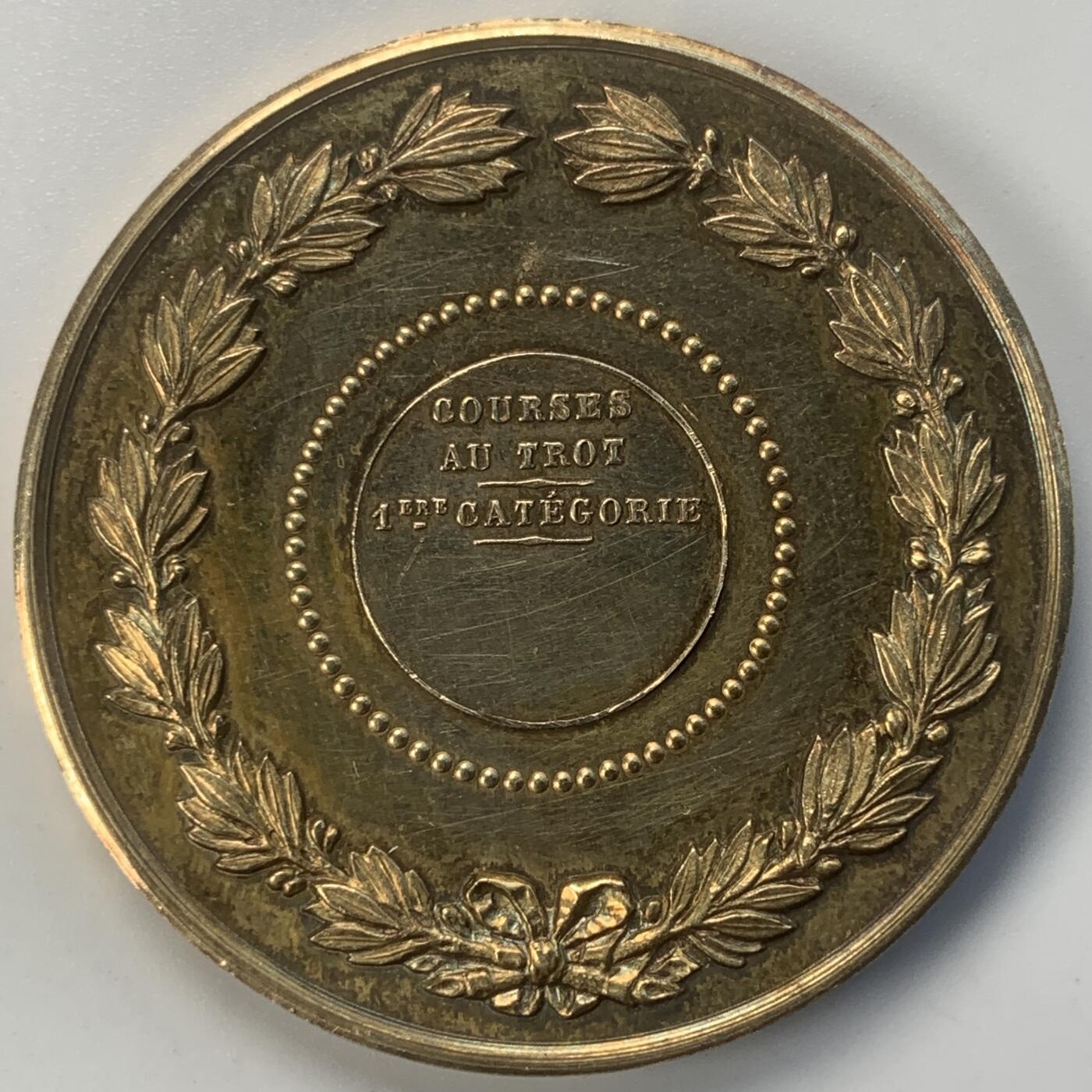 掌中浮雕-藏着的欧洲第046场 1883年法国南特马术比赛镀金银章，42mm，36.8g