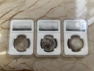 第185期拍卖 - 德国1989年10马克联邦共和国成立40周年纪念银币，625银，15.5克，德国1996年科尔平工厂150周年纪念银币，625银，15.5克，德国1999年宪法颁布50周年纪念银币，625银，15.5克