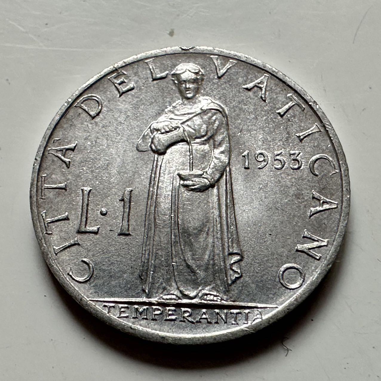 🌹外币初藏🌹🐯2025年第141场  每周二四六晚8️⃣点 接代拍 梵蒂冈1953年一里拉