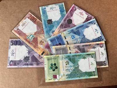 【Blue Auction】世界纸币精拍第763期——18级TOP拍卖/信誉/品质/专业/高效💫 - 【一组7张含无47】卡塔尔1-500里亚尔 全新UNC