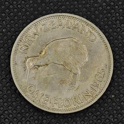 【淘币小摊】实时拍第八百三十一拍   散币场   满百包邮可预留二周 每周一统一发货   -  新西兰1965年弗洛林镍币