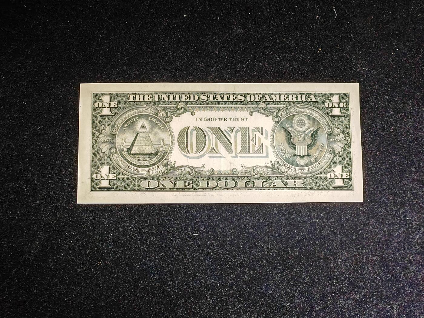美国纸币 1995年 1美元 B区 非全新好品