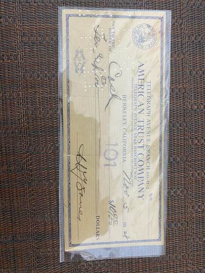 江南站杂件场 - 美国信托1928年支票一张