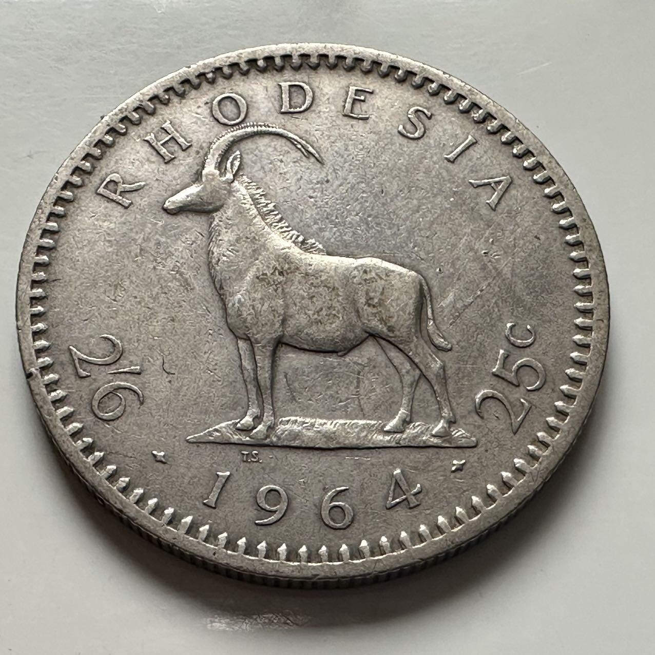 🌹外币初藏🌹🐯2025年第141场  每周二四六晚8️⃣点 接代拍 罗德西亚1964年25分