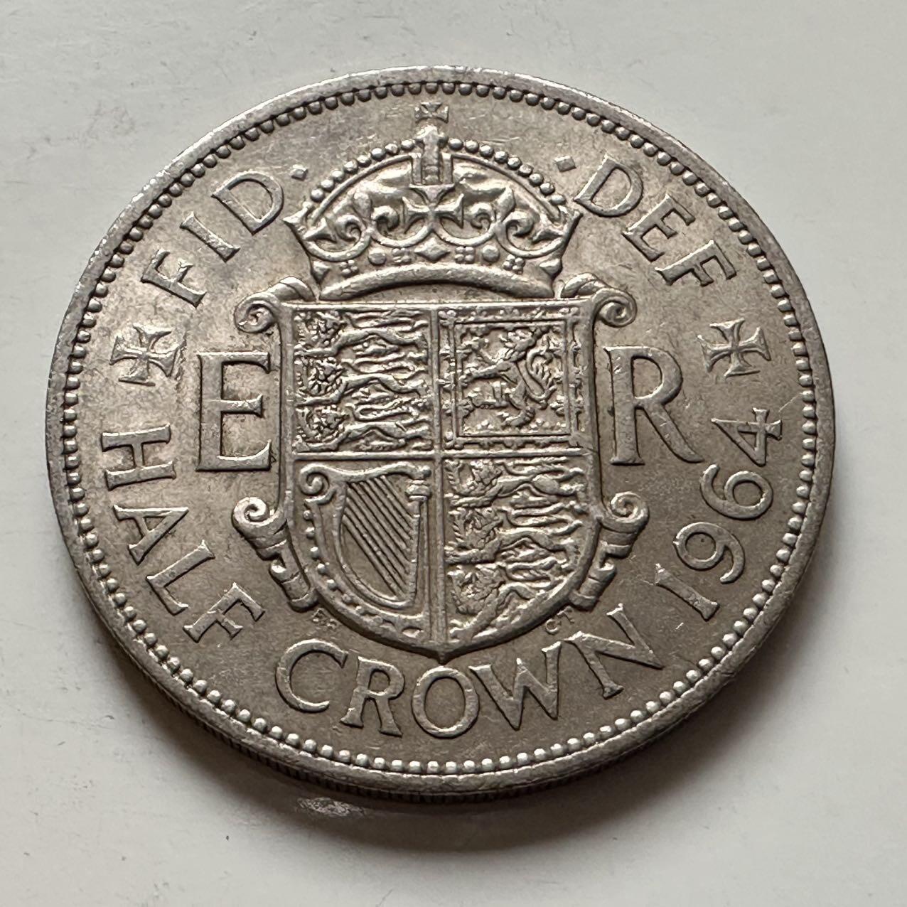 🌹外币初藏🌹🐯2025年第141场  每周二四六晚8️⃣点 接代拍 英国1964年半克朗 b