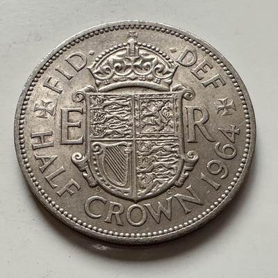 🌹外币初藏🌹🐯2025年第141场  每周二四六晚8️⃣点 接代拍 - 英国1964年半克朗 b