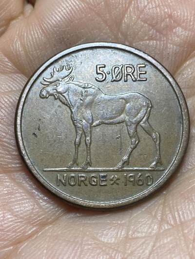 2025年第一百三十七场(总第一百六十三场）外国好品散币场(免佣金) - 挪威🇳🇴1960年5欧尔(奥拉夫五世第一版)