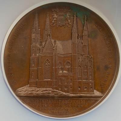 掌中浮雕-藏着的欧洲第046场 - NGC UNC : 1856年意大利圣阿波利纳雷教堂铜章，59mm，大师维纳作品