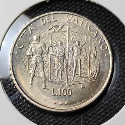 KK钱币收藏小铺 第381期  2月预留时间 周末发货 - 梵蒂冈100里拉  少见主题