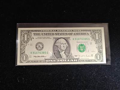 美国纸币 1995年 1美元 K区 非全新好品 - 美国纸币 1995年 1美元 K区 非全新好品