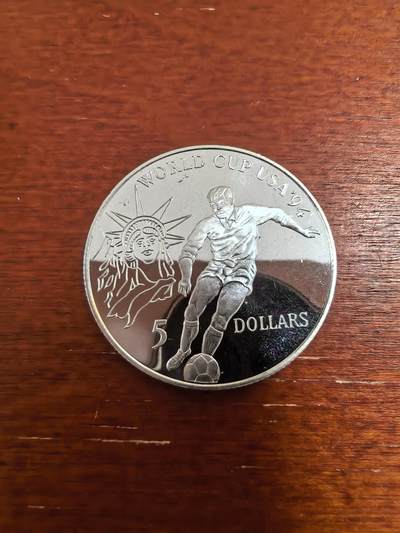 长老汇蛇年精选第八十二场拍卖 - 1991纽埃94美国世界杯5元精制银币，9.93克500银