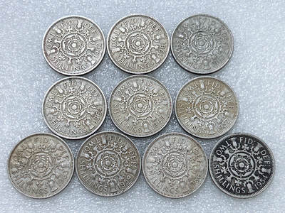 第一海外回流一元起拍收藏 散集专场  第276期 - 英国2先令硬币 10枚