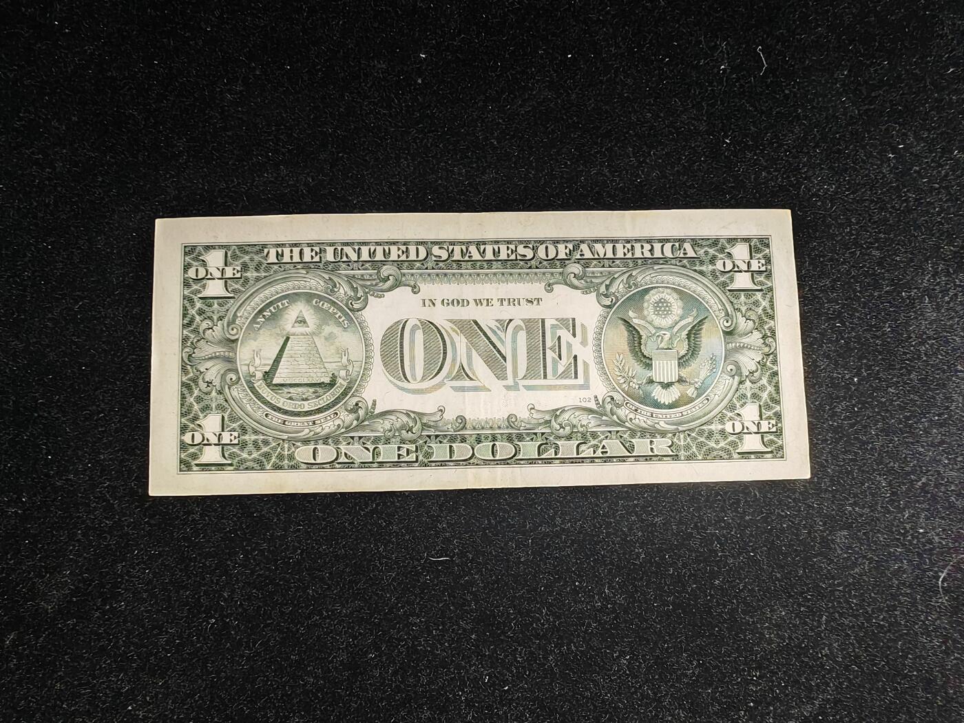 美国纸币 1995年 1美元 L区 非全新