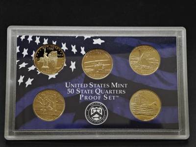 【淘币小摊】实时拍第八百三十拍   银币套币场   满百包邮可预留二周 每周一统一发货   - 美国2001年精制州币5枚套