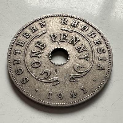 🌹外币初藏🌹🐯2025年第141场  每周二四六晚8️⃣点 接代拍 - 南罗得西亚1941年一便士