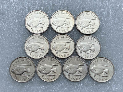 第一海外回流一元起拍收藏 散集专场  第276期 - 百慕大1986年5分硬币 10枚 原光品