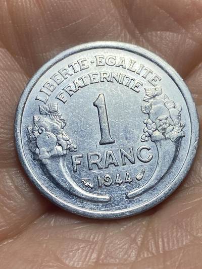 2025年第一百三十七场(总第一百六十三场）外国好品散币场(免佣金) - 法兰西第四共和国1944年1法郎