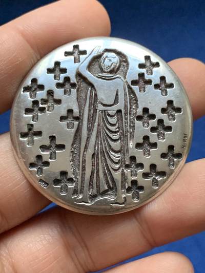 《竞宝斋》第448场 周日，周一，2场连拍 （全场包邮） - 教皇保罗六世1969年访问乌干达纪念银章，不多见的品种，47.4克，44.3mm。