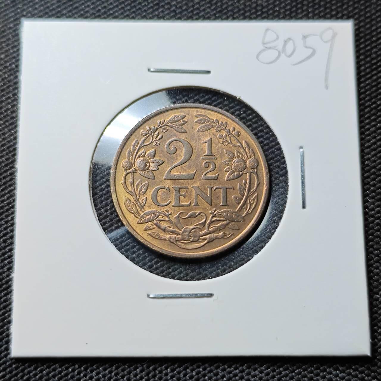 KK钱币收藏小铺 第380期  2月预留时间 周末发货  1959荷属安地列斯2.5分铜币