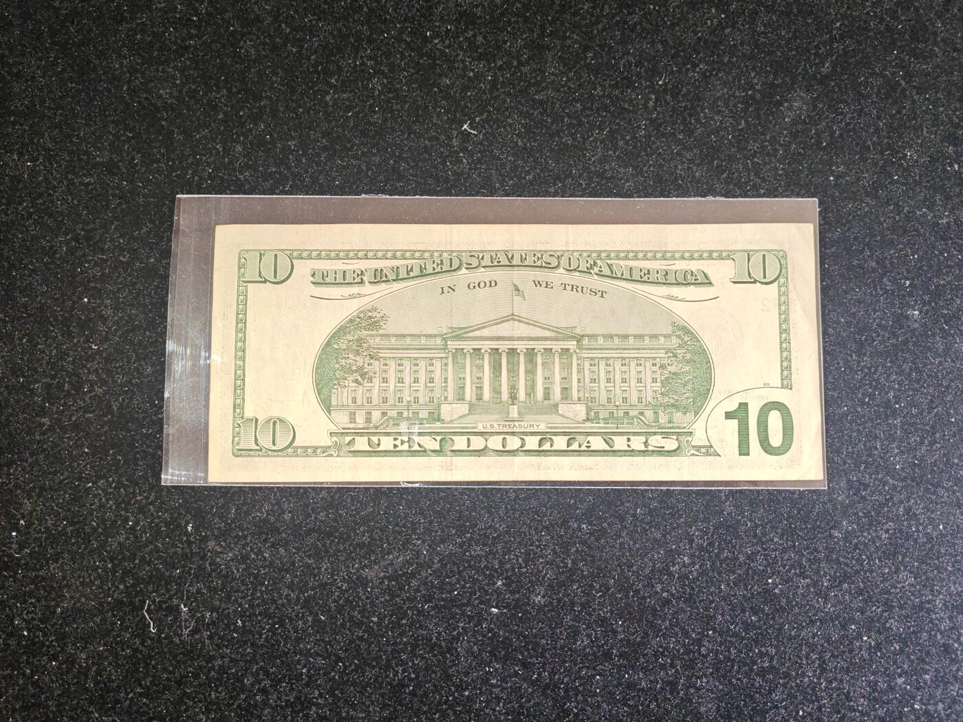 美国 1999年 大头版 10美元 非全新好品