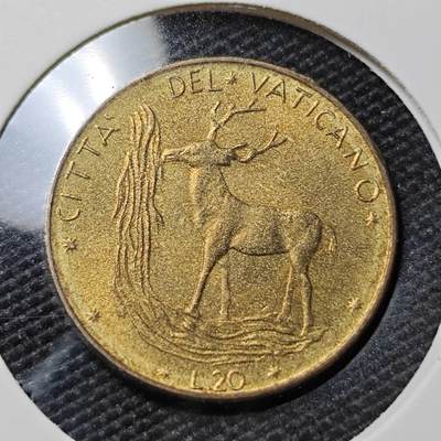 KK钱币收藏小铺 第381期  2月预留时间 周末发货 - 梵蒂冈20里拉 