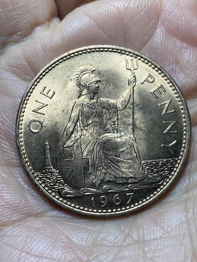2025年第一百三十七场(总第一百六十三场）外国好品散币场(免佣金) - 原光好品–英国🇬🇧1967年1便士(伊丽莎白二世青年桂冠第二版，普制币关门年)