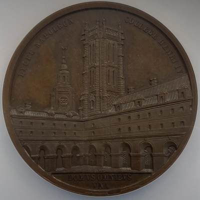 掌中浮雕-藏着的欧洲第046场 - NGC MS64 : 1869年法国教育机构（亨利四世学院）铜章，51mm