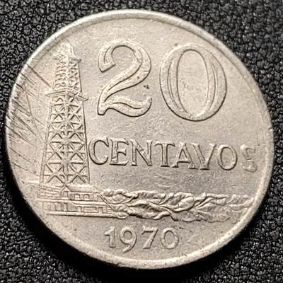 泉币菌-第147场-精品福利场 - 海岸灯塔 自由女神 巴西1970年代20分铜镍硬币 25.0毫米 6.6克