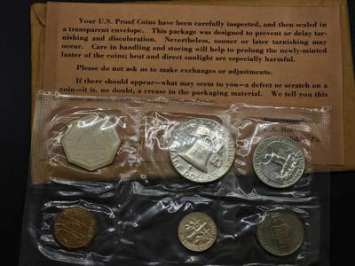 【淘币小摊】实时拍第八百三十拍   银币套币场   满百包邮可预留二周 每周一统一发货   - 美国1962年富兰克林精制套币含3枚银币