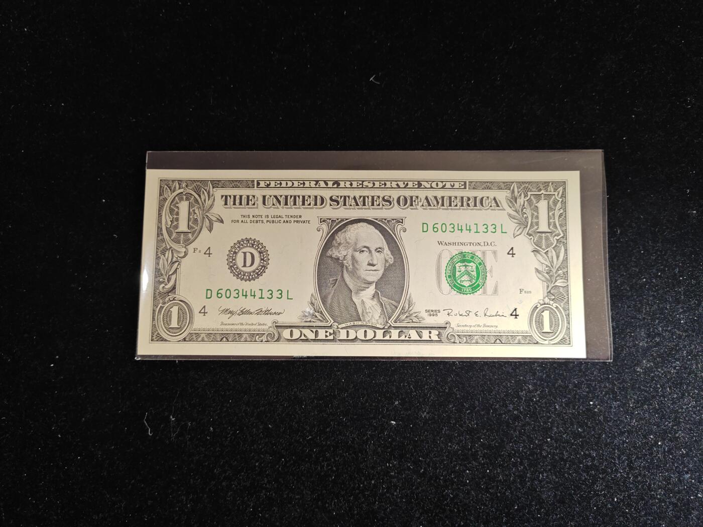 美国 1995年 1美元 D区 全新UNC