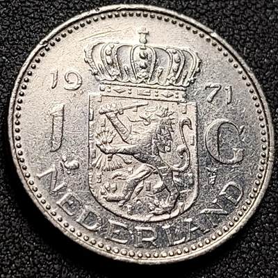 泉币菌-第147场-精品福利场 - 荷兰1971年1盾 24.9mm 欧洲硬币 