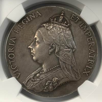 掌中浮雕-藏着的欧洲第046场 - NGC MS63 ：1897年英国维多利亚女王钻石禧年纪念银章，38mm，BHM-3549