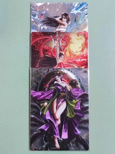 光影卡牌第27期，各家亲签，各家套卡，持续收拍品 - 奇点粗闪3张，四妹＋邓婵玉＋吕琦玲，粗闪