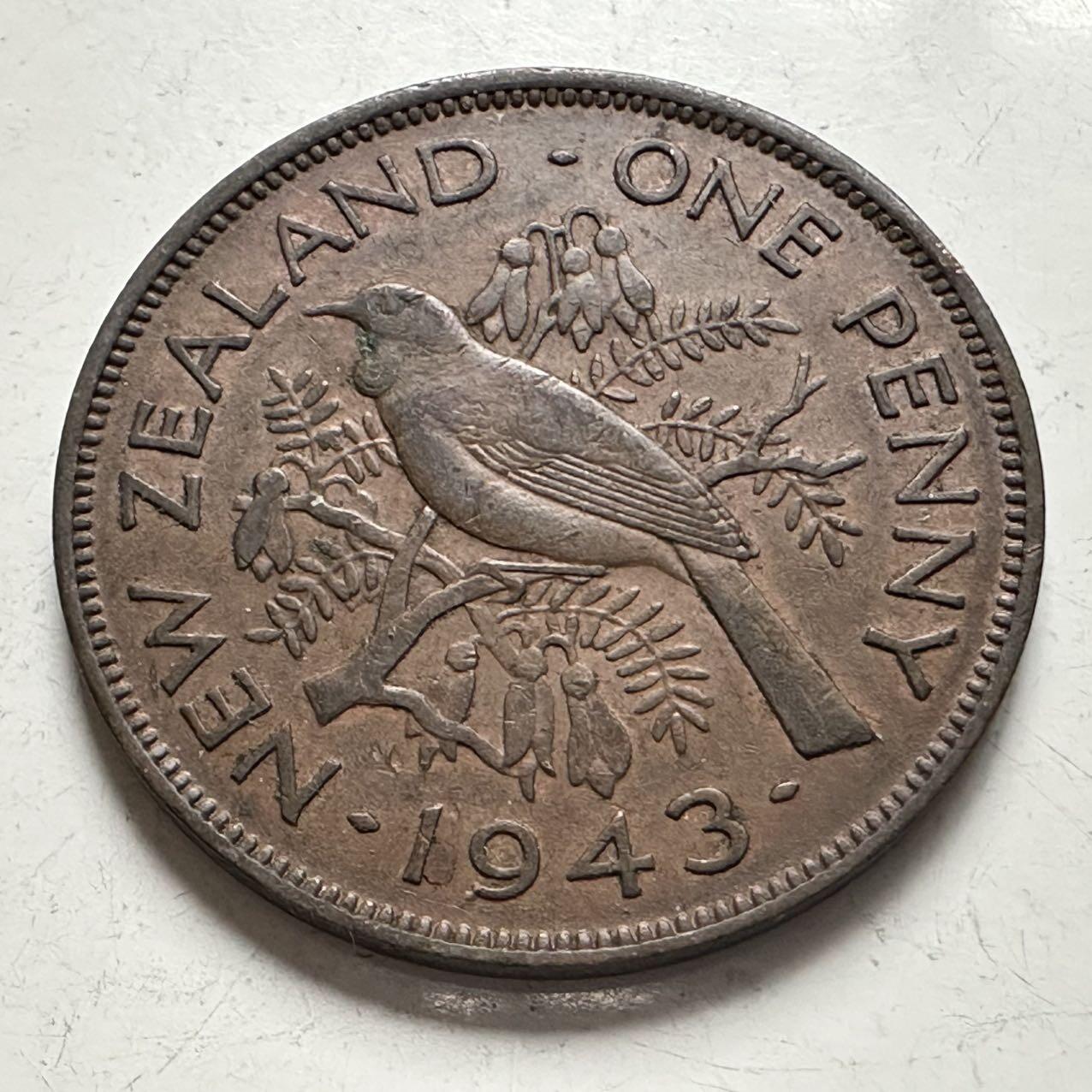 🌹外币初藏🌹🐯2025年第141场  每周二四六晚8️⃣点 接代拍 新西兰1943年一便士