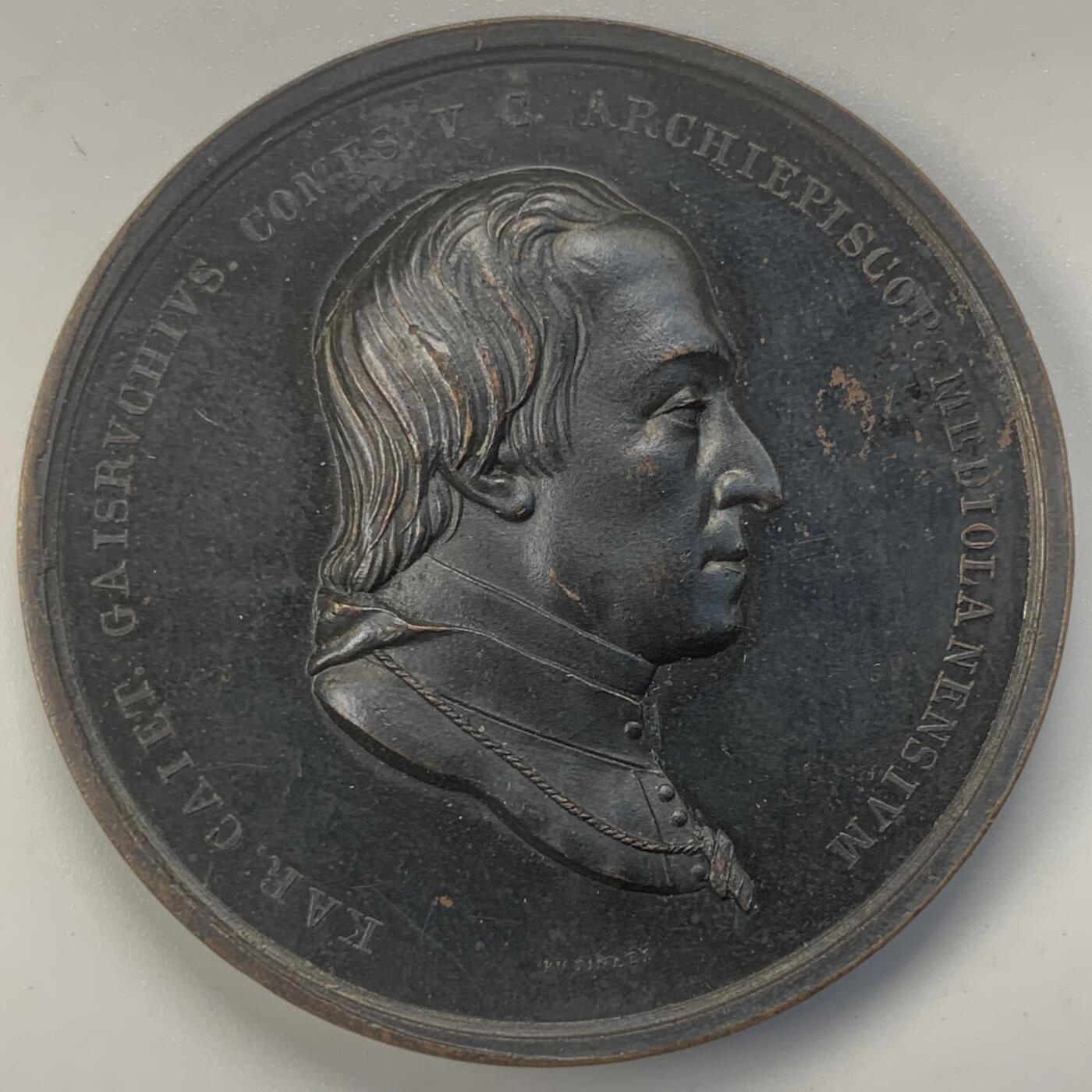 掌中浮雕-藏着的欧洲第046场 1818年意大利米兰大教堂纪念铜章，44mm