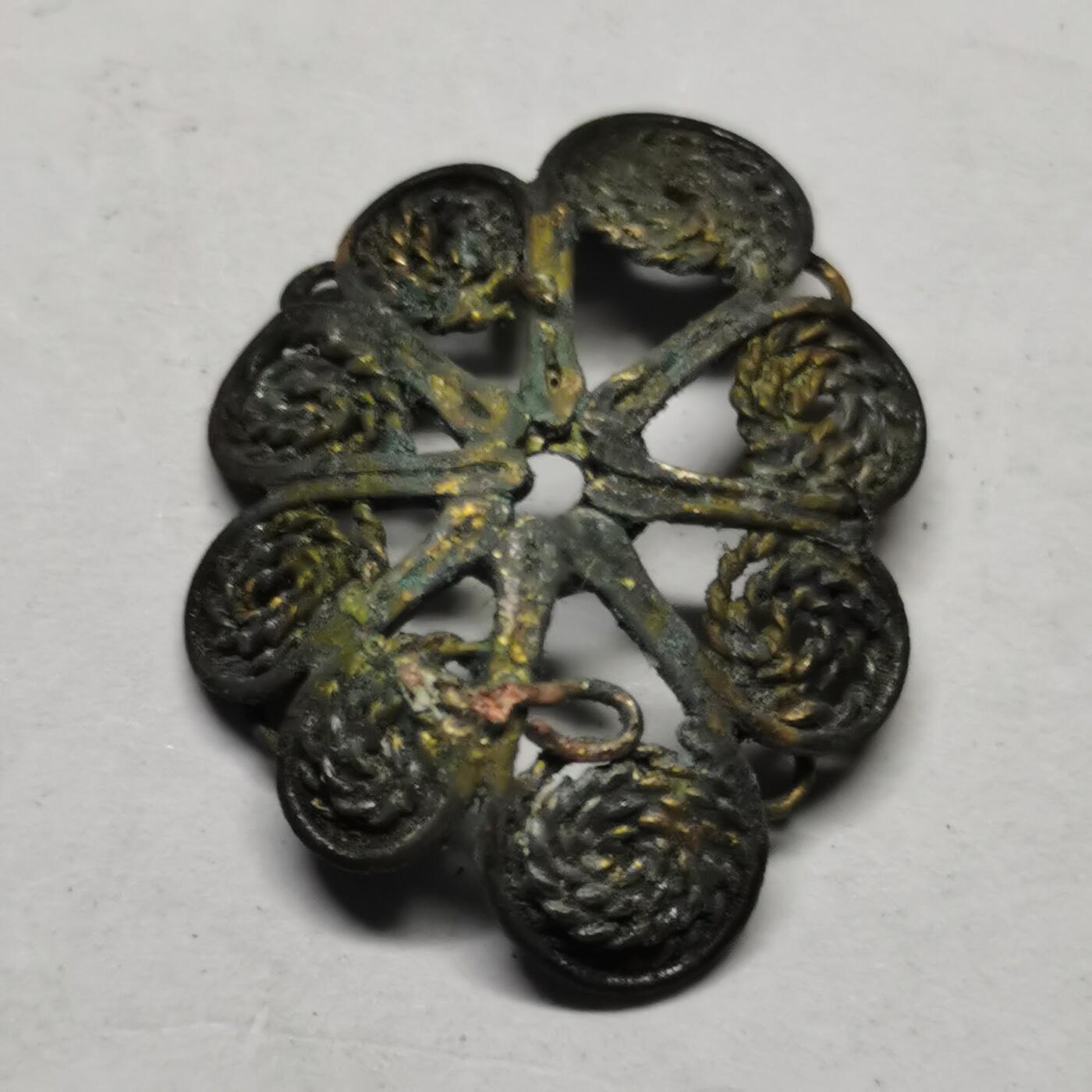 杂件专场89期 清代鎏金掐丝花朵