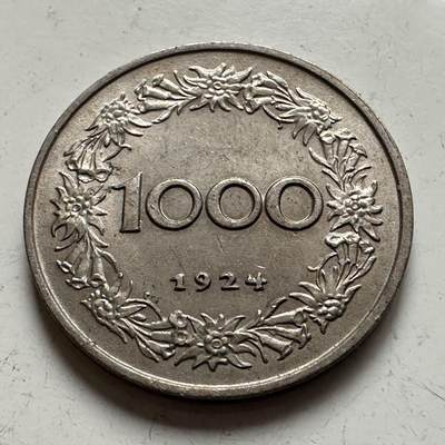 🌹外币初藏🌹🐯2025年第141场  每周二四六晚8️⃣点 接代拍 - 奥地利1924年1000克朗 a