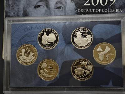 【淘币小摊】实时拍第八百三十拍   银币套币场   满百包邮可预留二周 每周一统一发货   - 美国2009年精制属地6枚套原盒原证