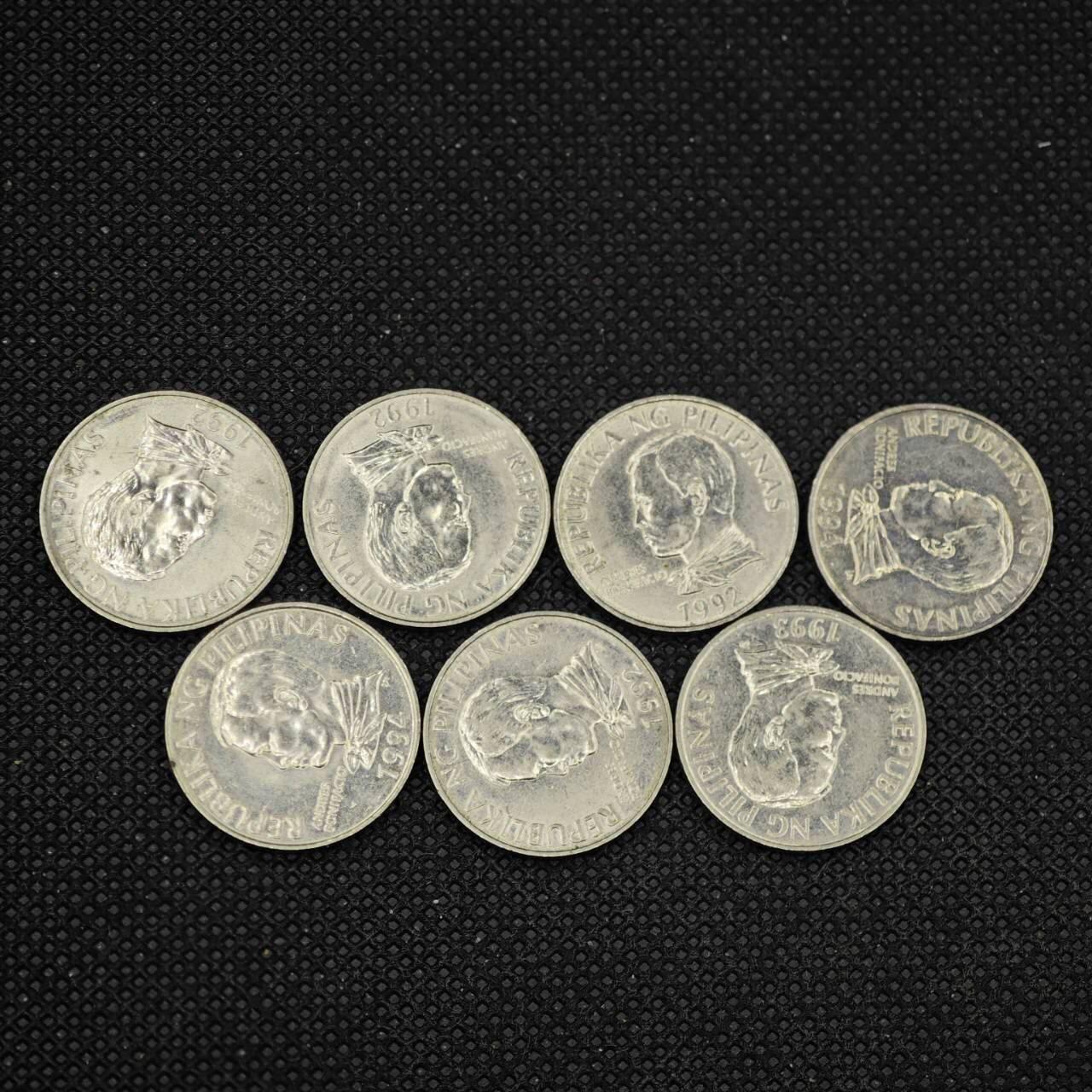 【淘币小摊】实时拍第八百三十一拍   散币场   满百包邮可预留二周 每周一统一发货    菲律宾2比索7枚